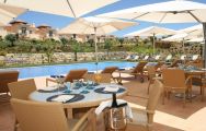The Monte Rei Golf  Country Club's scenic outdoor seating in sensational Algarve.