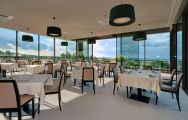 The Palazzo Di Varignana Resort's beautiful restaurant within brilliant Northern Italy.