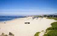 Sandy beach located near the city of Porto