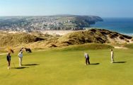 Perranporth links golf course in North Cornwall, England