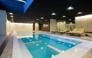 The Double Tree By Hilton Hotel Emporda  Spa's lovely indoor pool in pleasing Costa Brava.