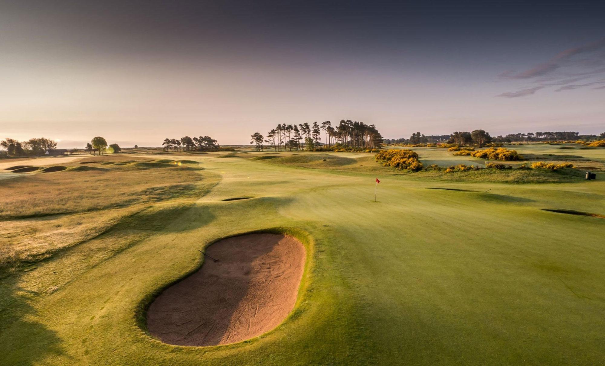 View Carnoustie Golf Links's picturesque golf course situated in incredible Scotland.