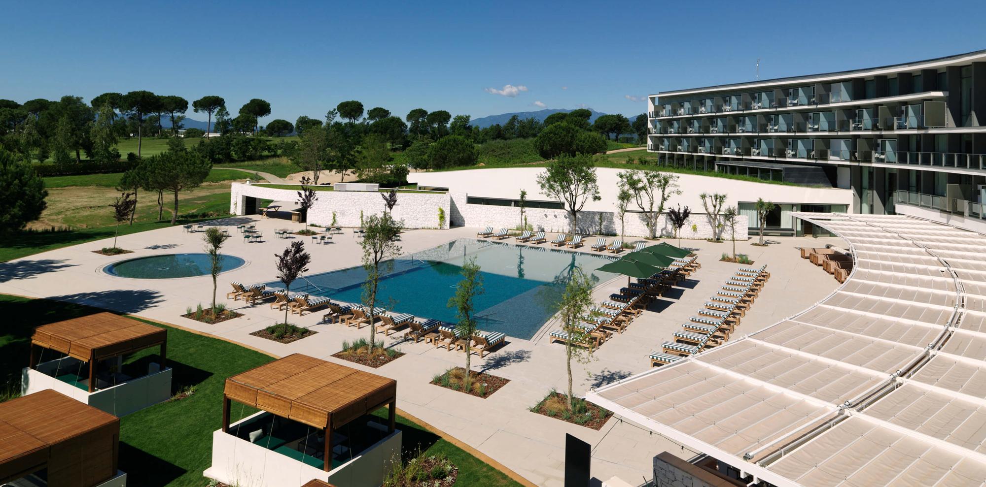 The Hotel Camiral's picturesque main pool in incredible Costa Brava.