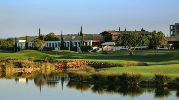 The Dom Pedro Victoria Golf Course's picturesque 18th hole situated in stunning Algarve.