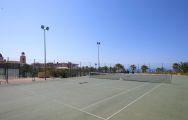 The Melia Villaitana Hotel's picturesque tennis court situated in impressive Costa Blanca.