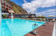 The Hotel do Mar's beautiful main pool within fantastic Lisbon.