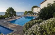 The Silken Park San Jorge Hotel's lovely main pool in dramatic Costa Brava.