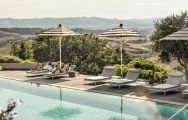 The Toscana Resort Castelfalfi's beautiful main pool in brilliant Tuscany.