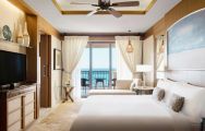 View The St. Regis Saadiyat Island Resort's beautiful sea view double bedroom in vibrant Abu Dhabi.
