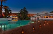 View Palmeraie Palace's scenic main pool in sensational Morocco.