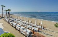 The Hotel Fuerte Marbella's impressive beach situated in striking Costa Del Sol.