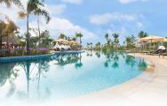 The Shangri-La Sanya Resort and Spa's lovely main pool within dramatic China.