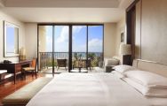 View Sheraton Shenzhou Peninsula Resort's scenic double bedroom within amazing China.