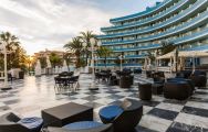 The Hotel Mediterranean Palace's beautiful outdoor seating within marvelous Tenerife.