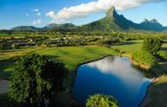 Tamarina Golf Club's lovely golf course in dramatic Mauritius.