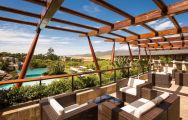 Arabella Hotel  Spa outdoor terrace with views across the pool