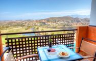 View Valle del Este Golf Resort's lovely balcony pool side view in marvelous Costa Almeria.