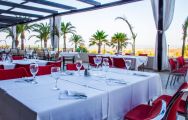 View Valle del Este Golf Resort's scenic restaurant terrace within stunning Costa Almeria.