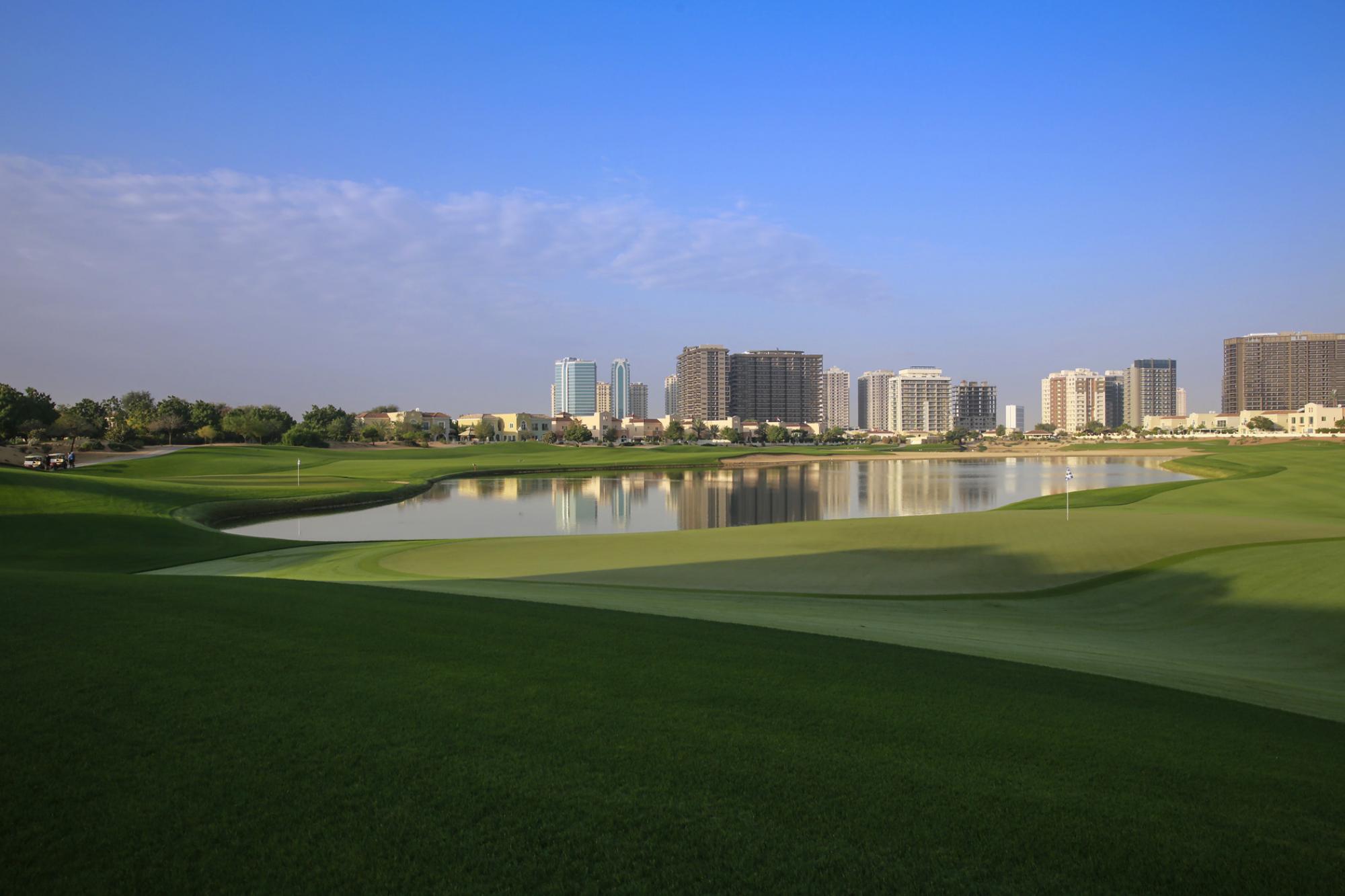 The Els Club's beautiful golf course in magnificent Dubai.