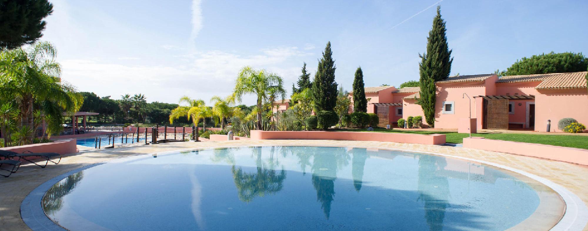 The Vila Sol Golf Resort Hotel's impressive outdoor pool in brilliant Algarve.