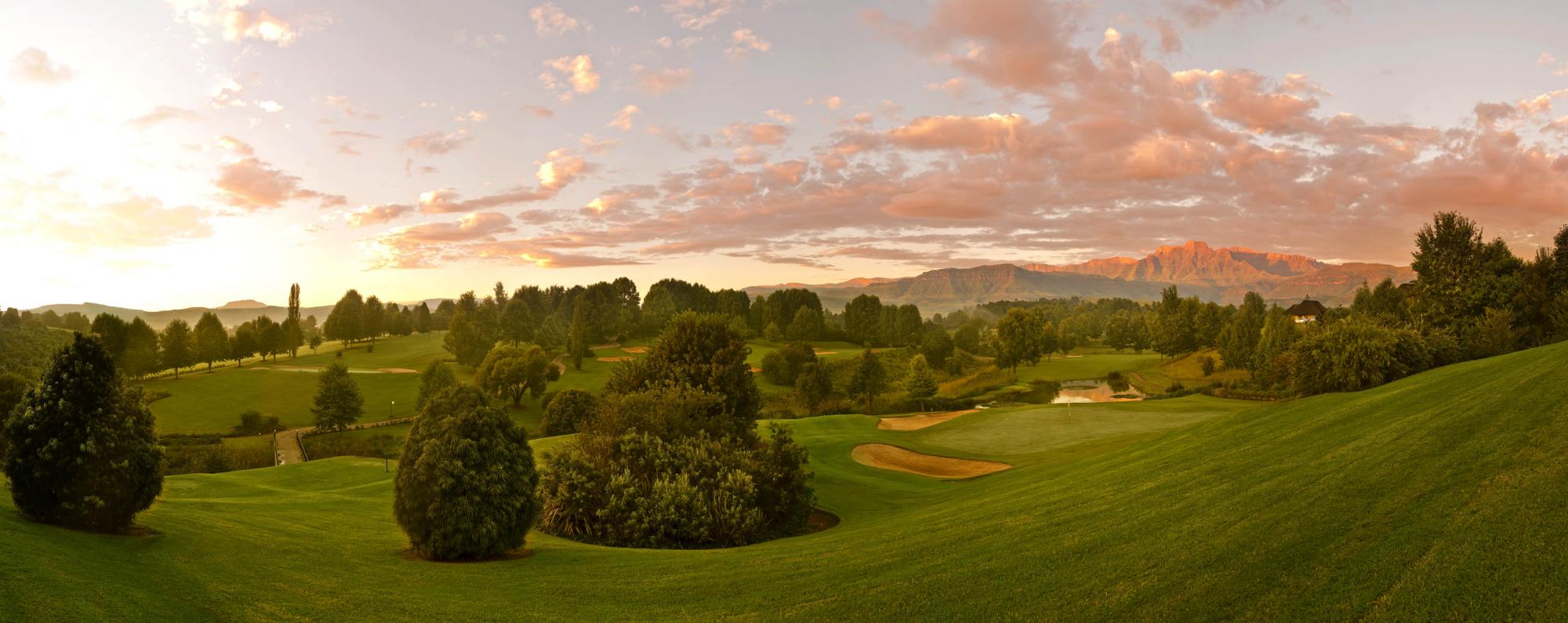 The Champagne Sports Resort's impressive golf course within pleasing South Africa.