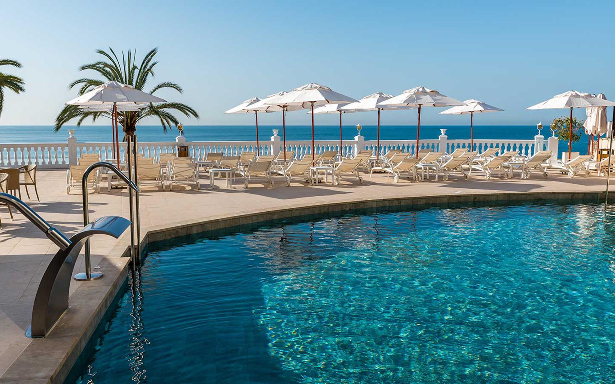 View Nixe Palace Hotel's impressive main pool in sensational Mallorca.