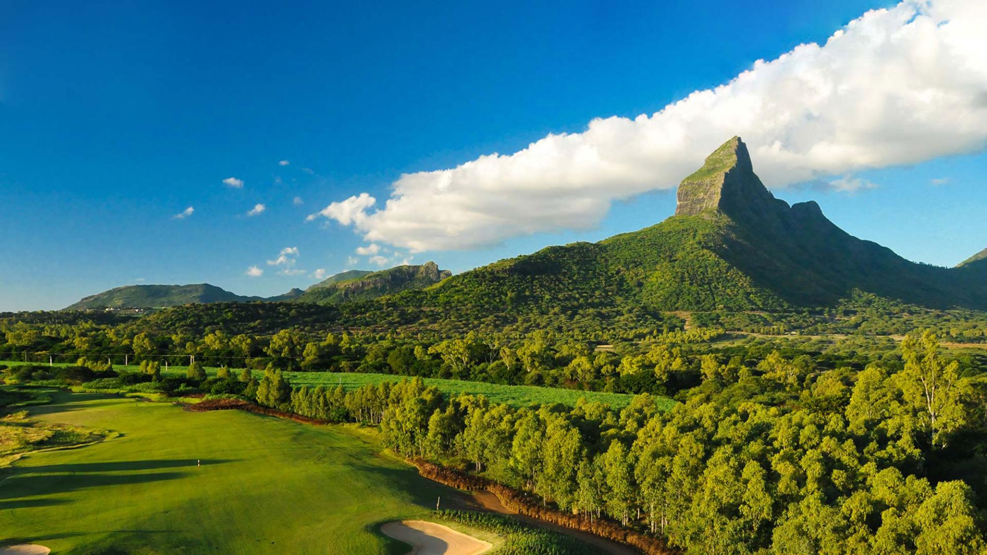 View Tamarina Golf  Spa Boutique Hotel's beautiful golf course in vibrant Mauritius.