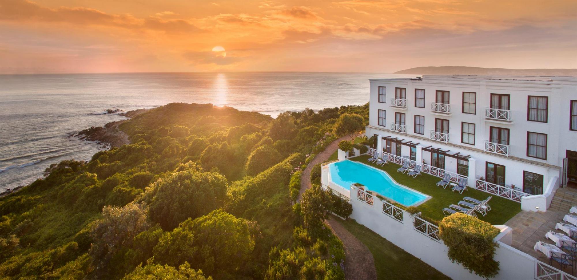 The Plettenberg Hotel's scenic sunset over the hotel situated in dazzling South Africa.
