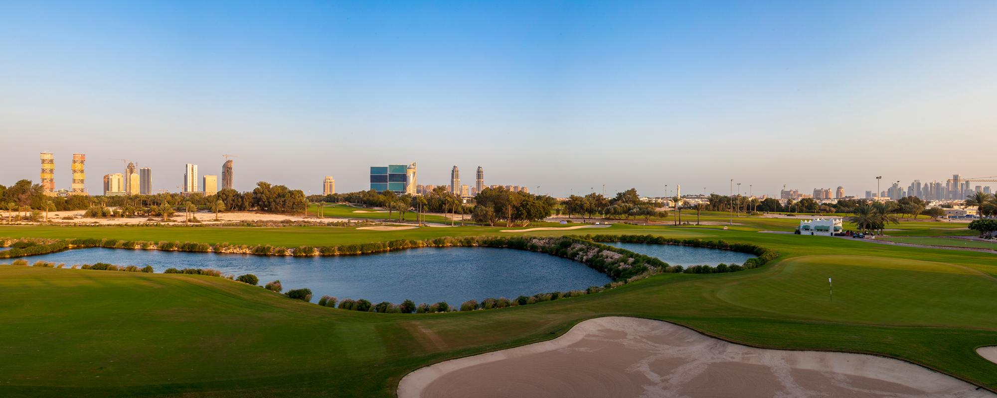 The Doha Golf Club's impressive golf course situated in stunning Qatar.