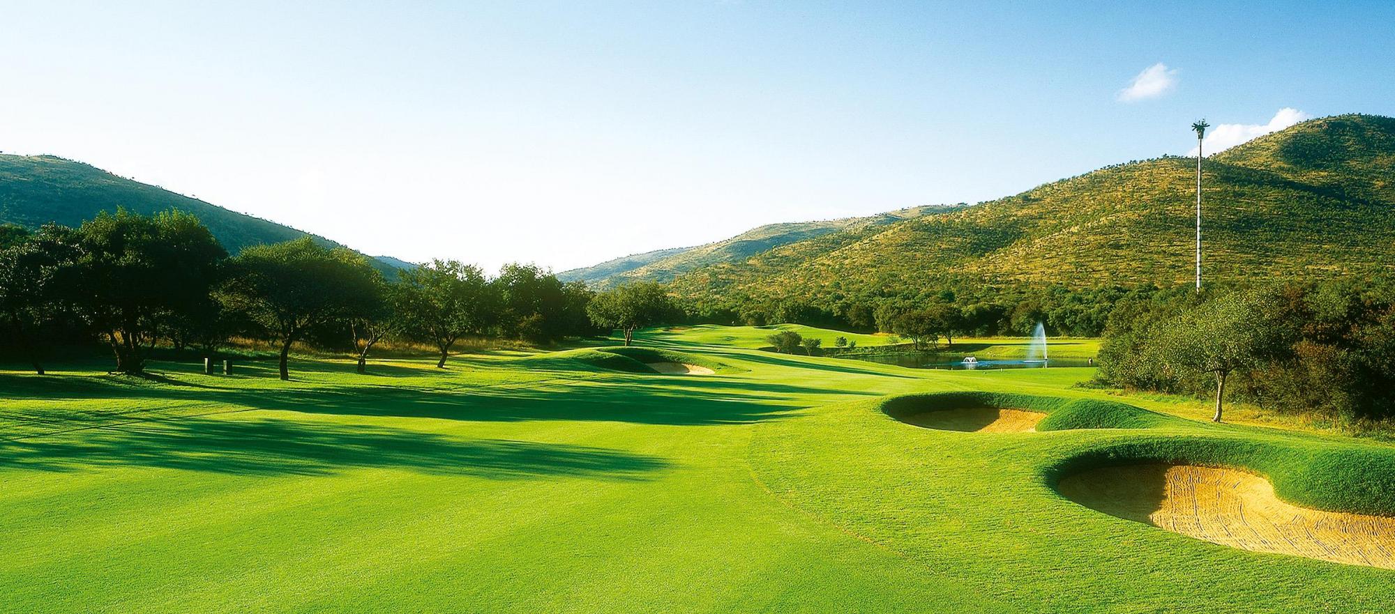 The Gary Player Country Club's beautiful golf course in magnificent South Africa.