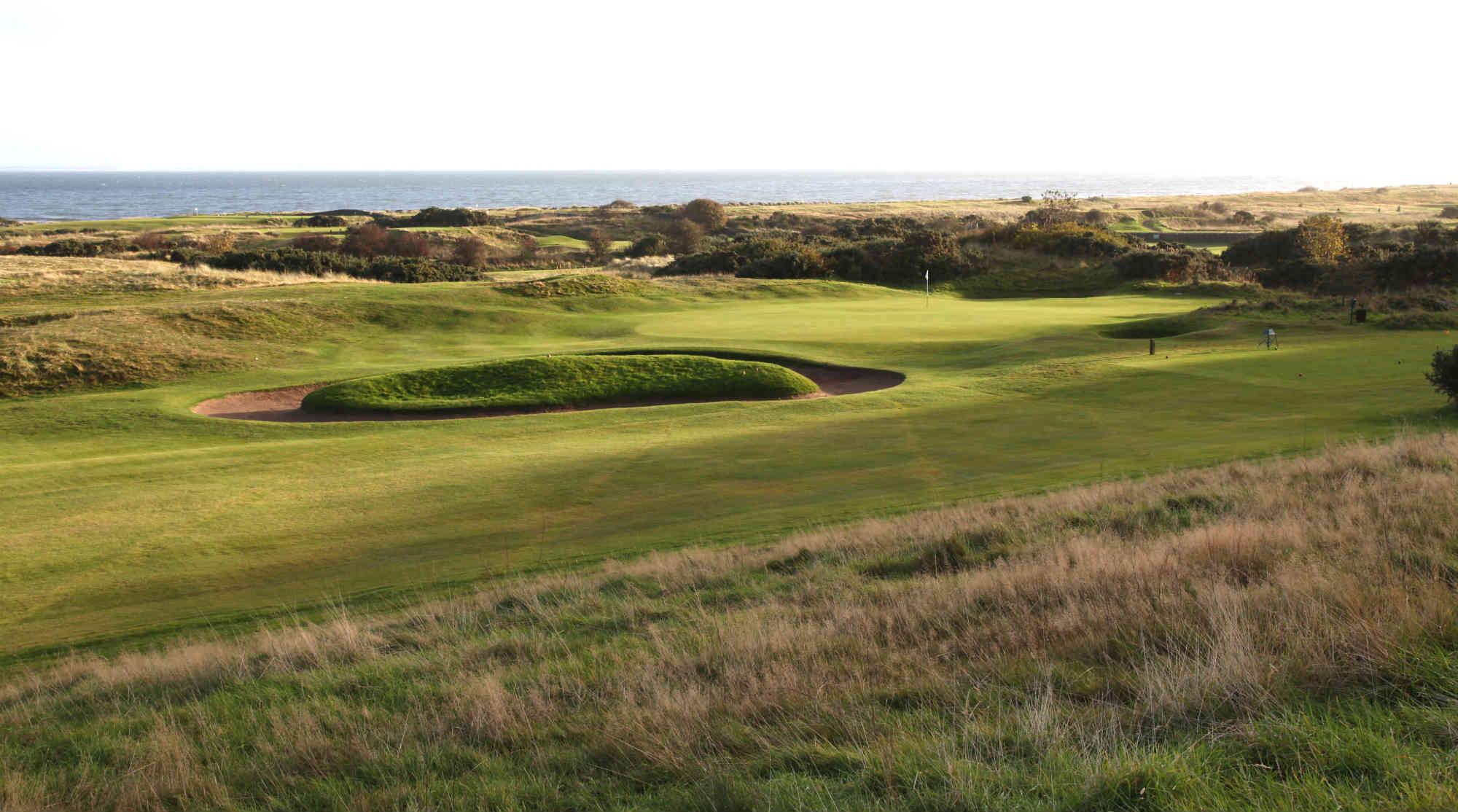 View Lundin Golf Club's beautiful golf course in striking Scotland.