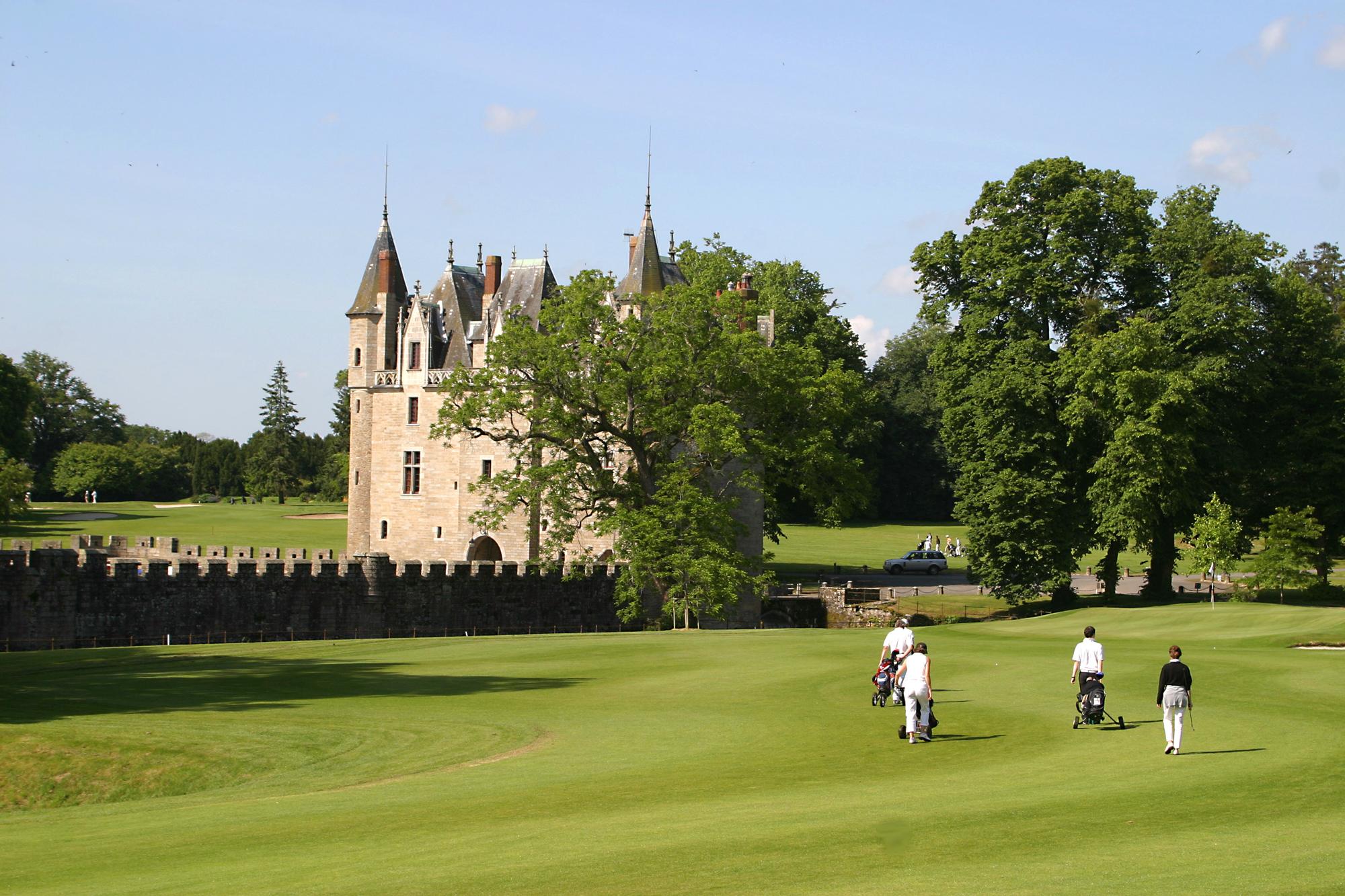 The Golf de la Bretesche's scenic golf course situated in dramatic South of France.