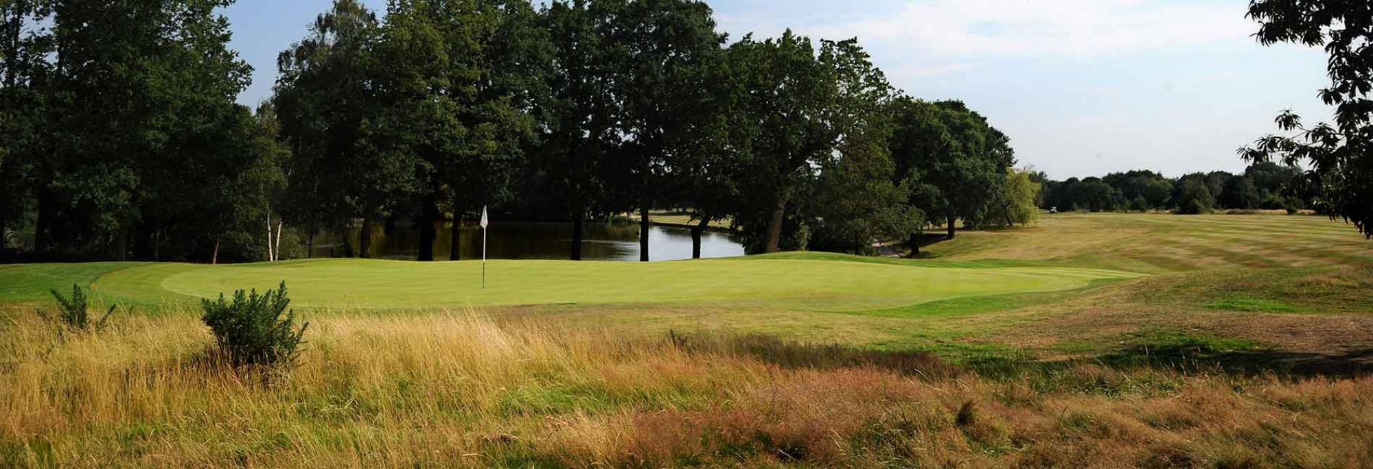 Thorndon Park Golf Club view across the lake from the 17th green