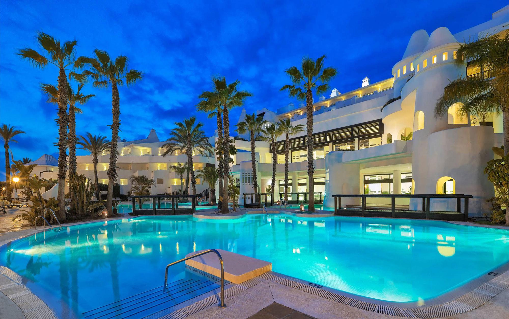 The H10 Estepona Palace's scenic outdoor pool situated in marvelous Costa Del Sol.