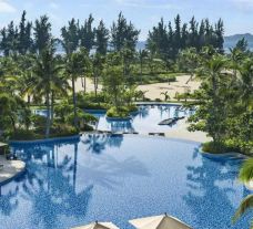 The Shangri-La Sanya Resort and Spa's beautiful main pool within amazing China.