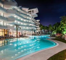 The Senator Banus Spa Hotel's scenic outdoor pool in vibrant Costa Del Sol.