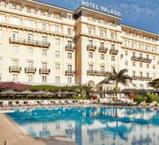 View Palacio Estoril Hotel's lovely main pool in astounding Lisbon.