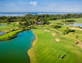 View The Heritage Golf Club's impressive 18th hole in impressive Mauritius.