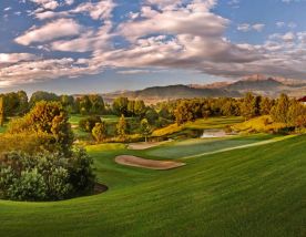 View Champagne Sports Golf Club's lovely green in marvelous South Africa.