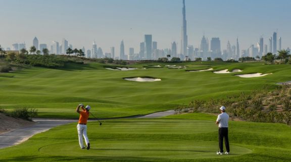 View Dubai Hills Golf Club's lovely golf course within striking Dubai.