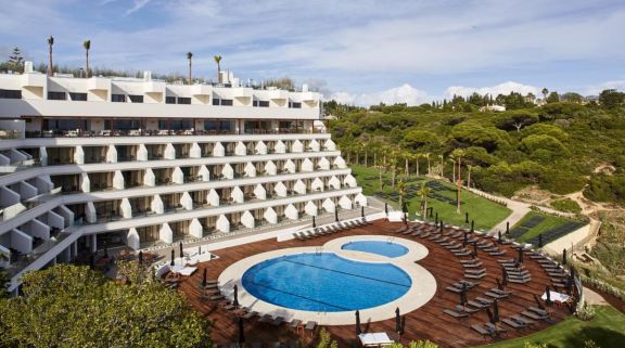 The Tivoli Carvoeiro Hotel's impressive main pool situated in spectacular Algarve.
