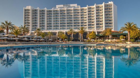 The Tivoli Marina Hotel's beautiful main pool within dazzling Algarve.