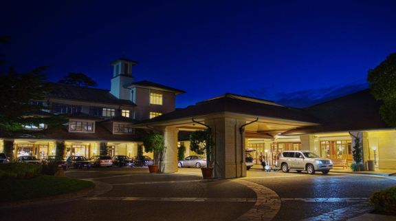 The Inn at Spanish Bay's lovely entrance in incredible California.