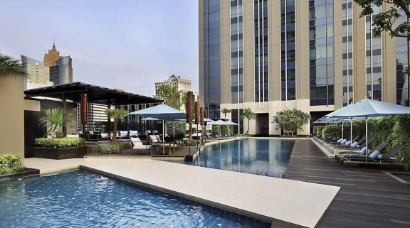 View Sofitel Bangkok Sukhumvit's beautiful main pool within gorgeous Bangkok.