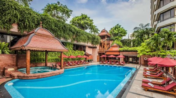 The Landmark Hotel's picturesque main pool situated in stunning Bangkok.