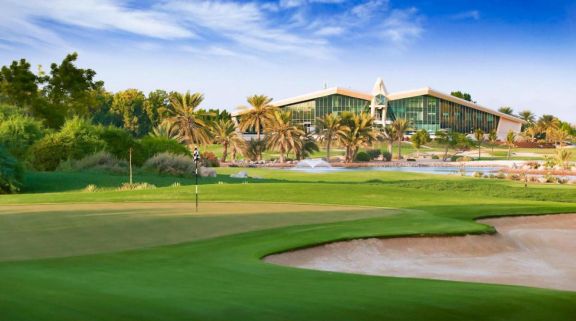 The Abu Dhabi Golf Club's impressive golf course in brilliant Abu Dhabi.