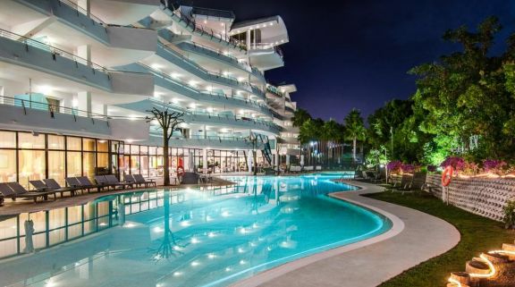 The Senator Banus Spa Hotel's scenic outdoor pool in vibrant Costa Del Sol.