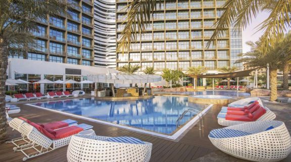 View Yas Island Rotana's lovely main pool situated in brilliant Abu Dhabi.